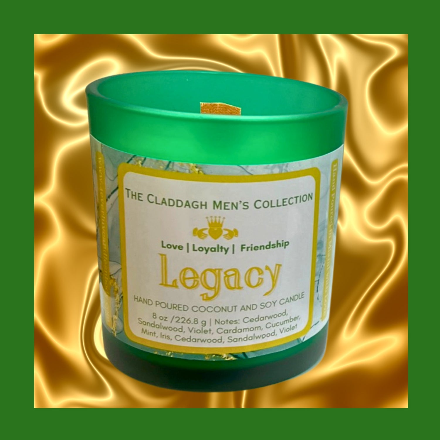 Legacy Candle - Hand Poured 8 oz - Claddagh Men&