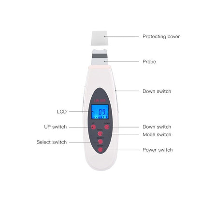 Ultrasonic Skin Scrubber Deep Face Cleaning Machine Remove Dirt