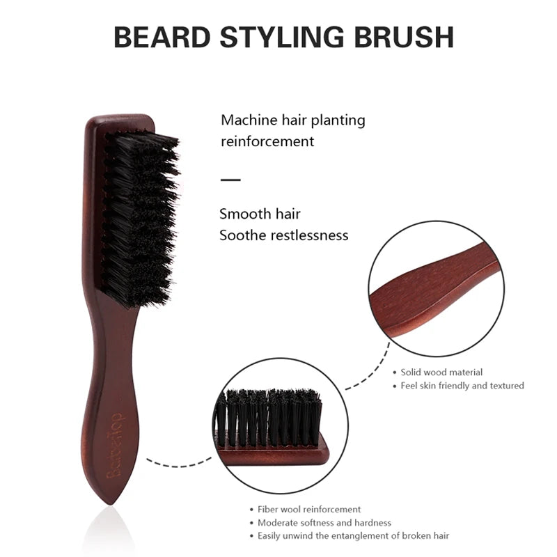 Wood Handle Hairdressing Soft Hair Cleaning Brush