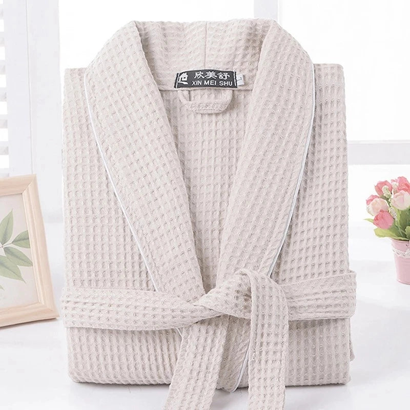 100% Cotton Waffle Bathrobe